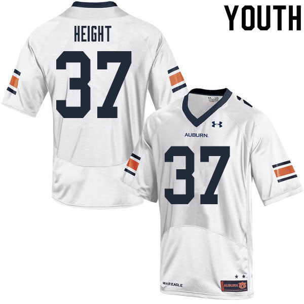 Auburn Tigers Youth Romello Height #37 White Under Armour Stitched College 2020 NCAA Authentic Football Jersey XXE6574ZE